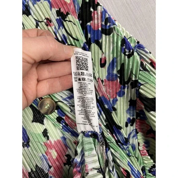 ASOS DESIGN Plisse Floral Jumpsuit Sz 14 Button Front Spring Cottagecore - Picture 8 of 11
